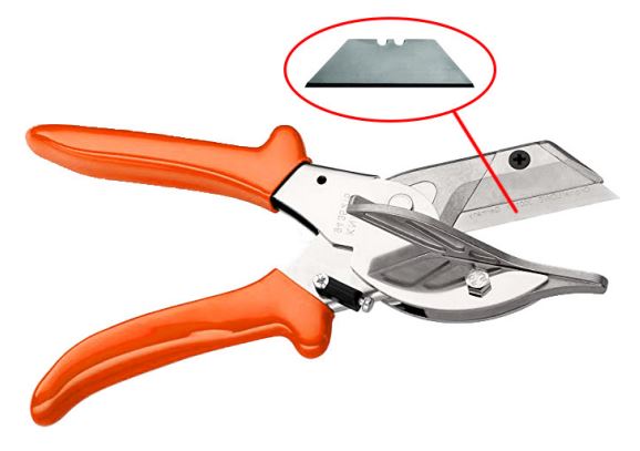 Tijeras corta ingletes cuchilla trapezoidal para PVC